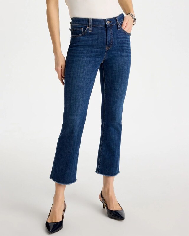 Girlfriend Fray Hem Kick Flare Jeans - image 1